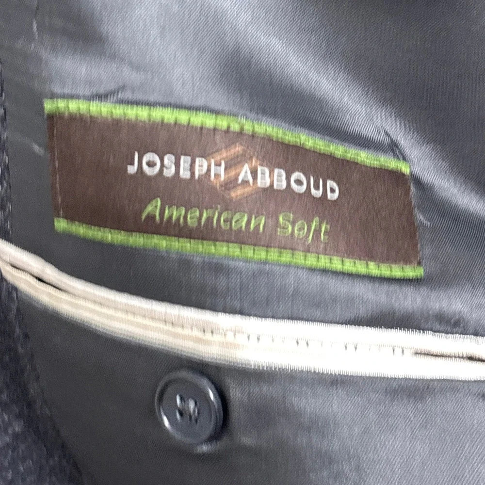 Joseph Abboud Blazer 42R Navy Lambswool‎ USA Union Sport Coat Jacket Tweed 44S